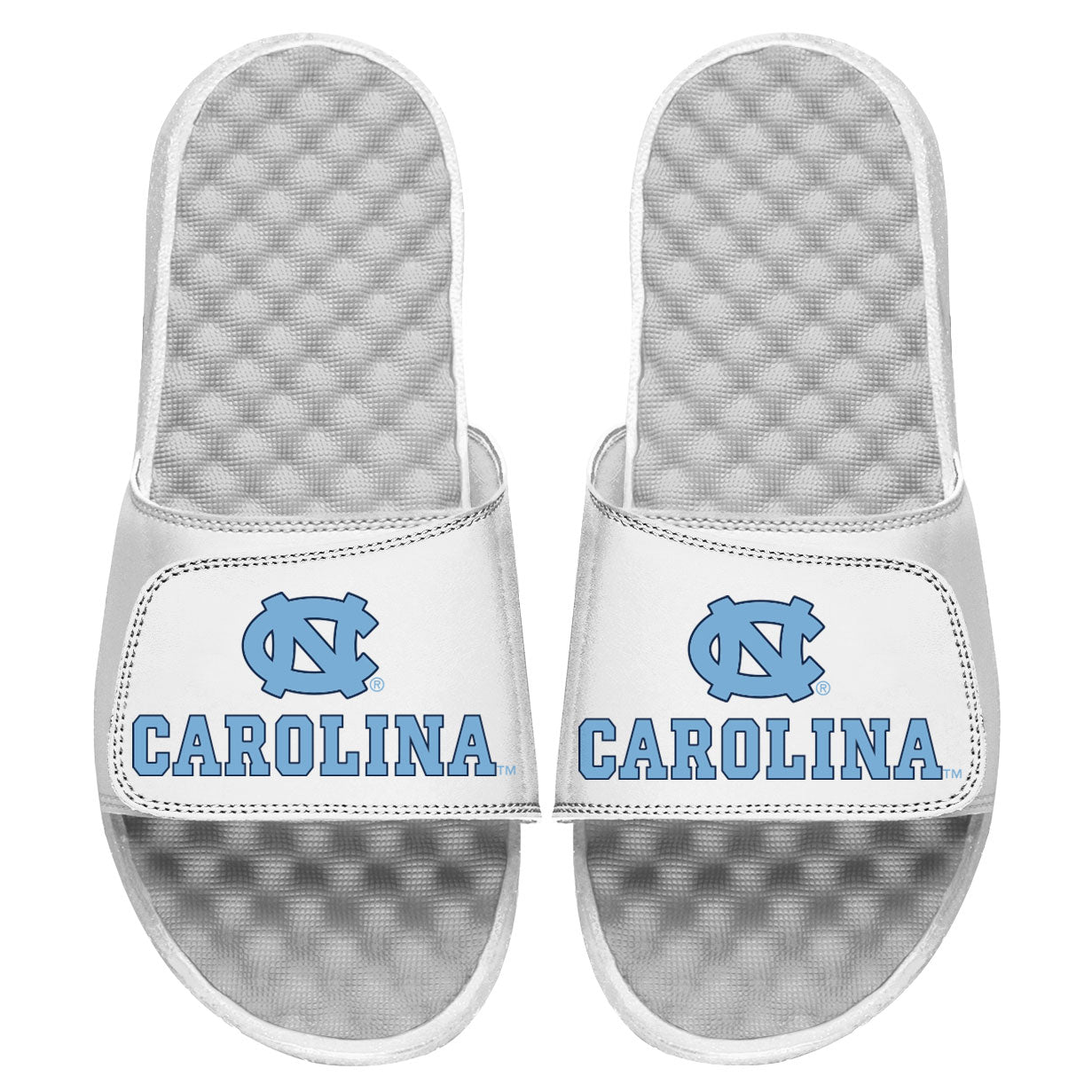 Youth ISlide White North Carolina Tar Heels Wordmark Logo Slide Sandals