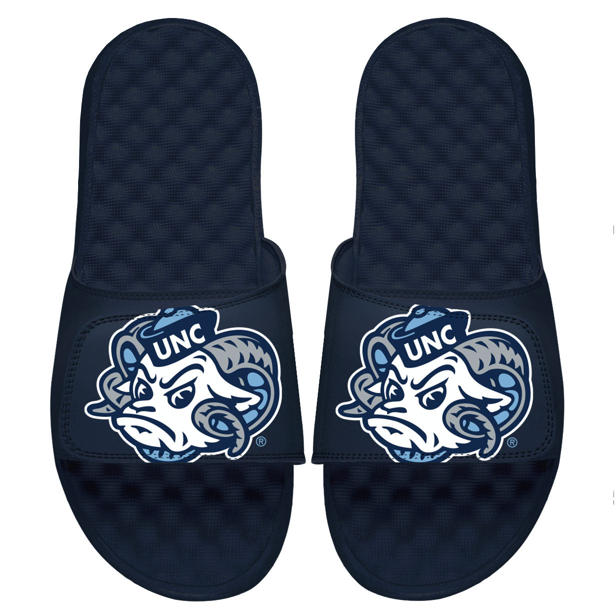 Youth ISlide Navy North Carolina Tar Heels Blown Up Mascot Slide Sandals