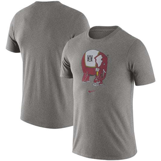 Men's Nike Heathered Gray Alabama Crimson Tide Old-School Logo Tri-Blend T-Shirt