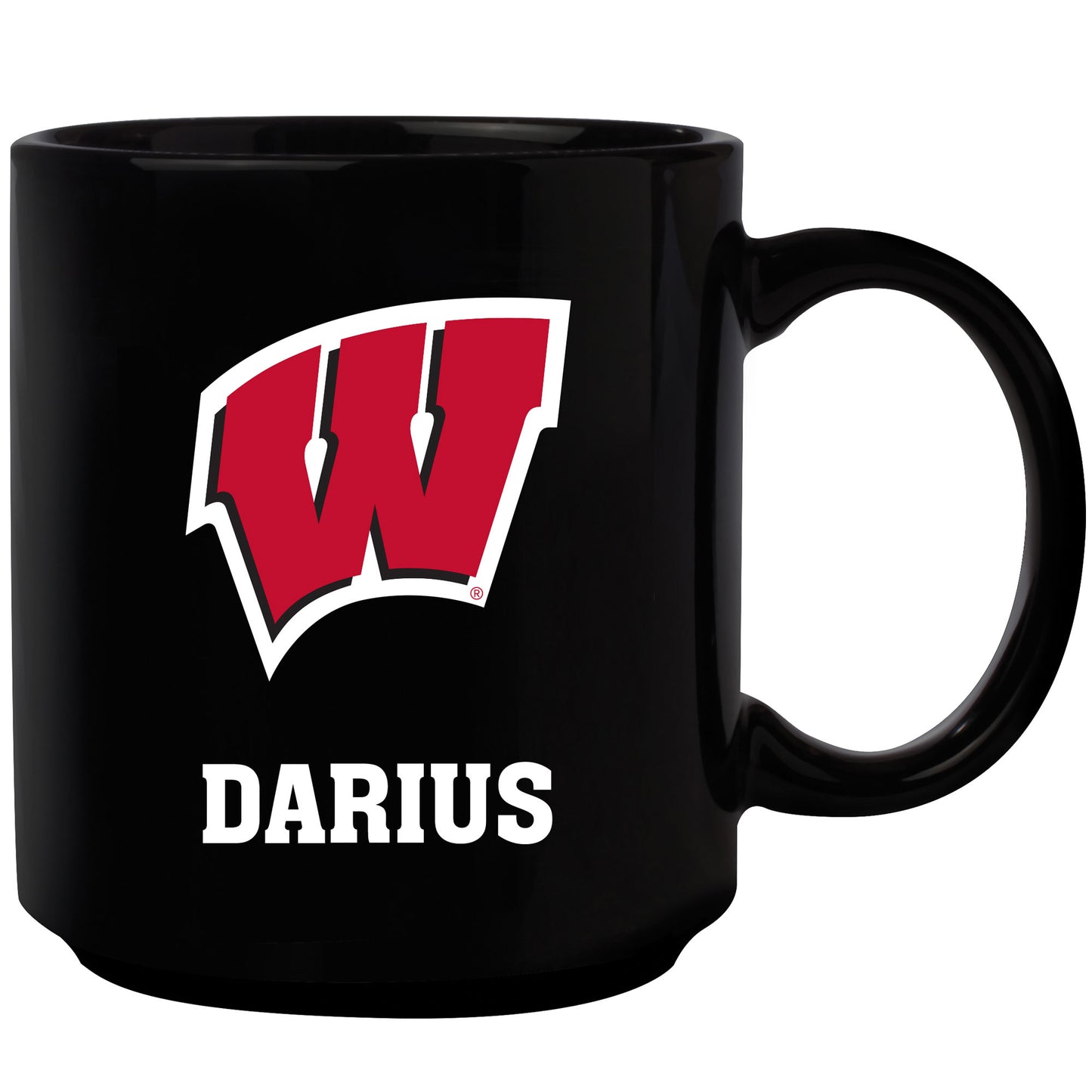 Black Wisconsin Badgers 11oz. Personalized Mug