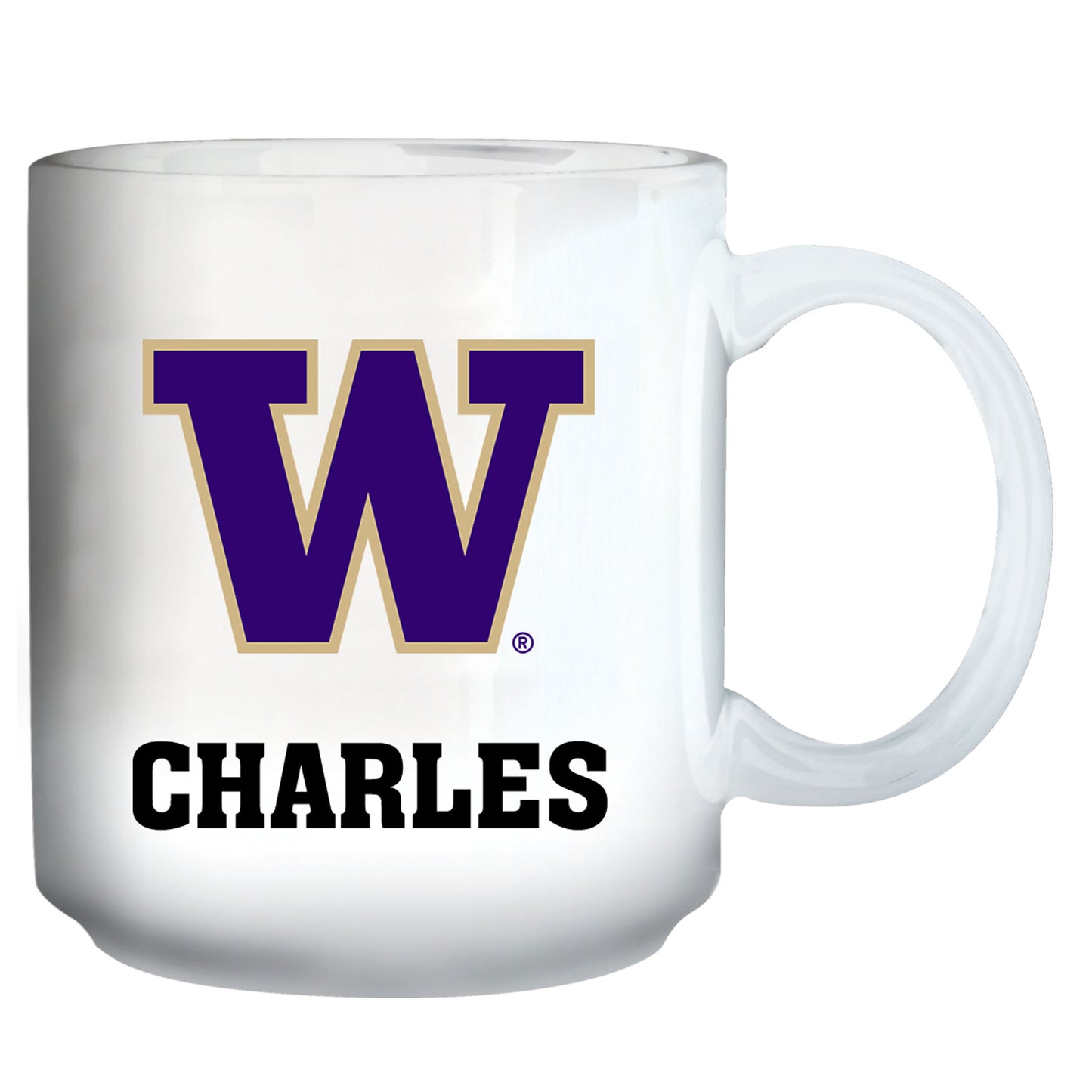 White Washington Huskies 11oz. Personalized Mug