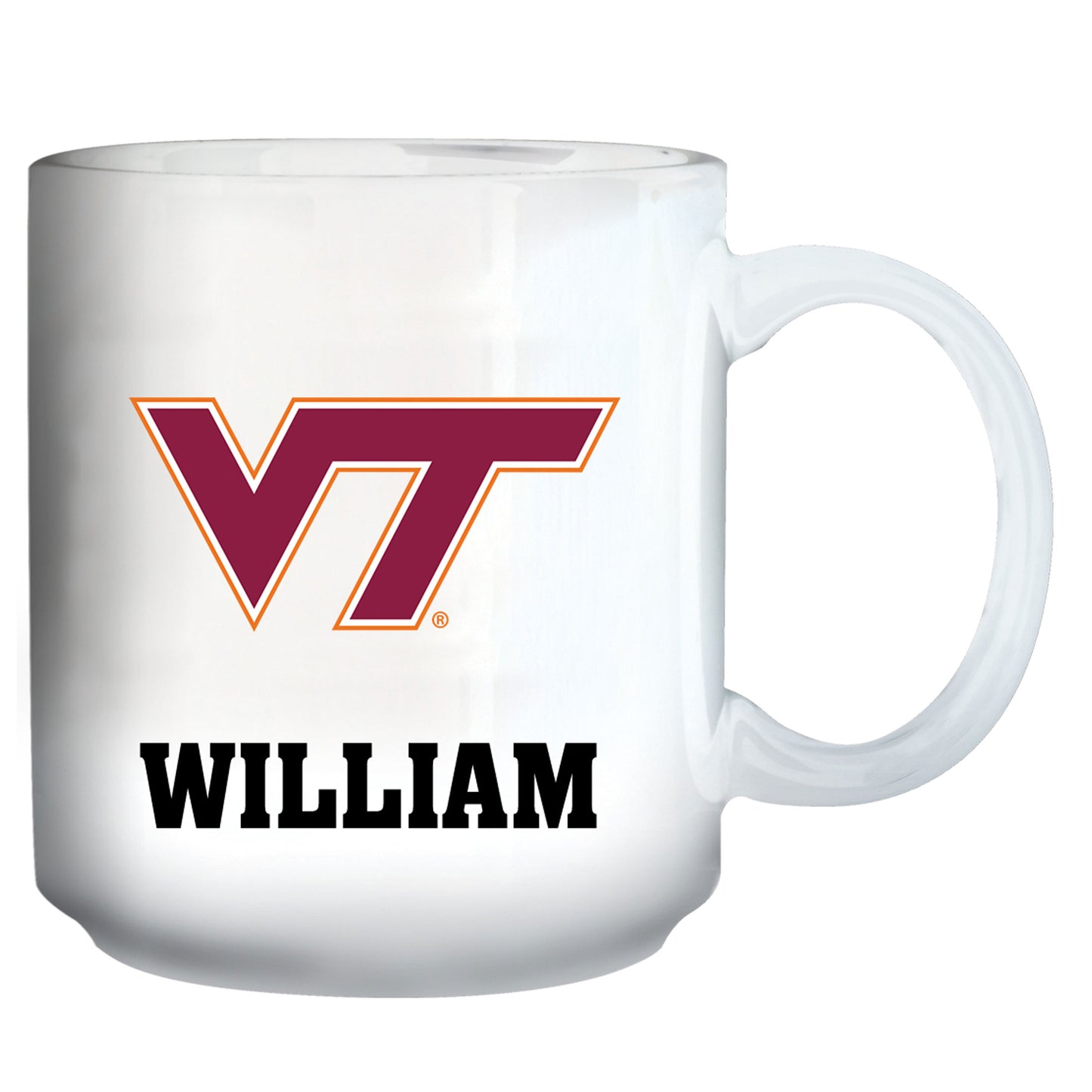 White Virginia Tech Hokies 11oz. Personalized Mug