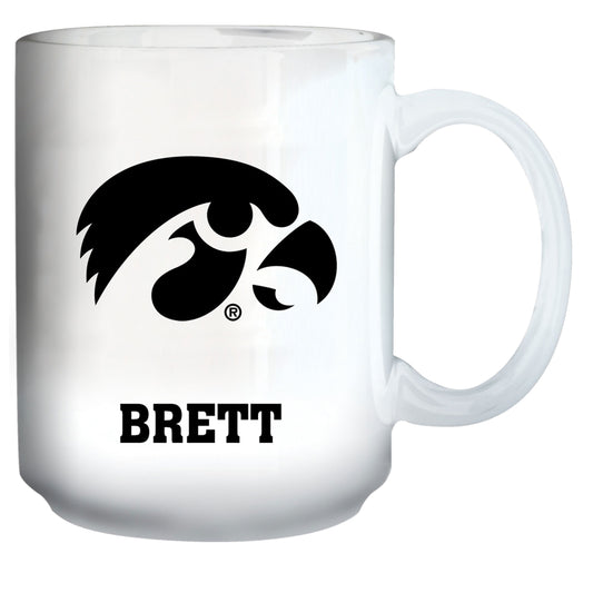 White Iowa Hawkeyes 15oz. Personalized Mug