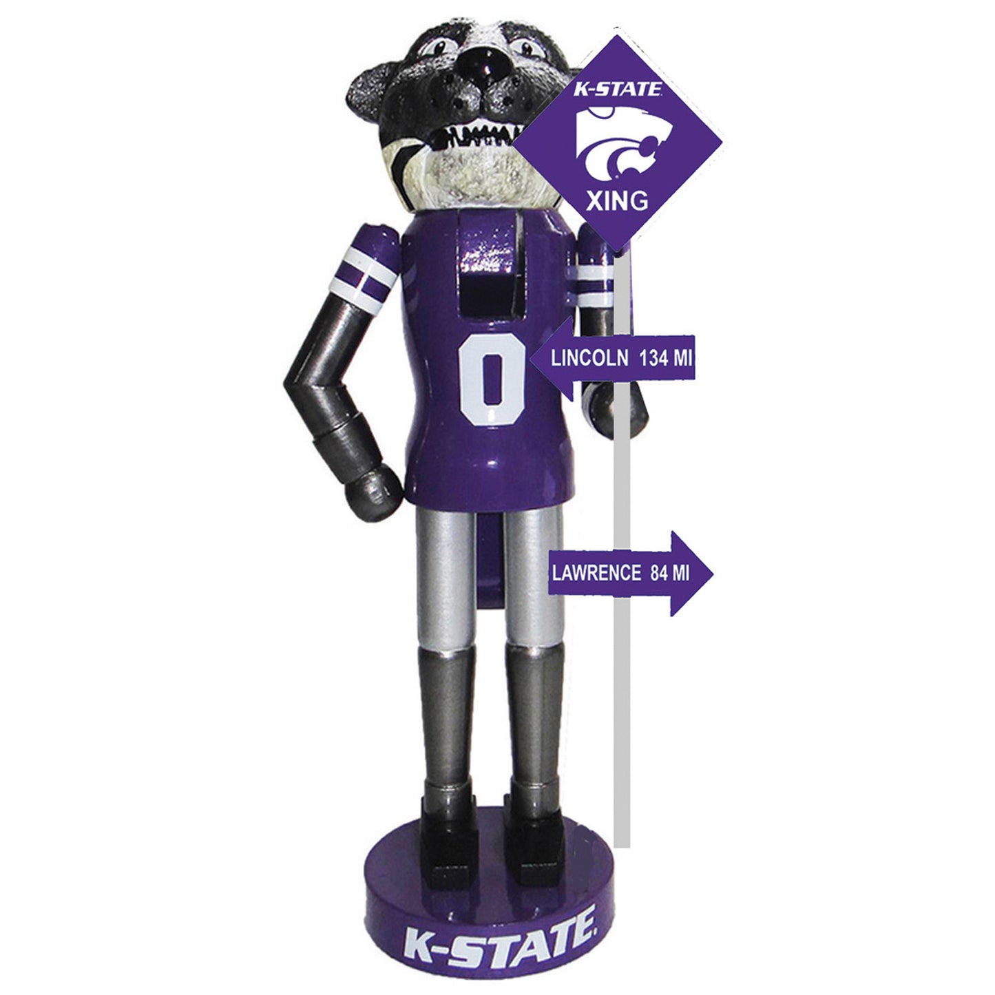 Purple/Gray Kansas State Wildcats 12'' Rivalry Nutcracker