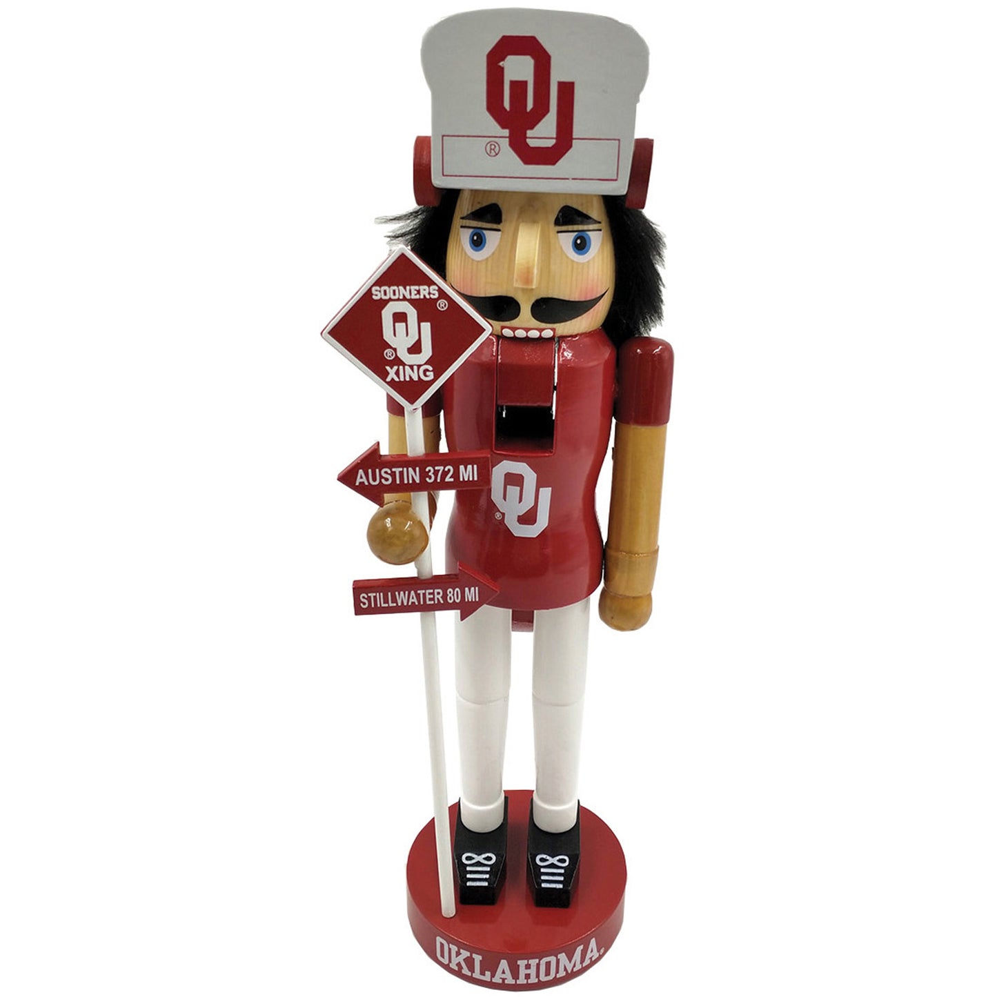 Crimson/White Oklahoma Sooners 12'' Rivalry Nutcracker