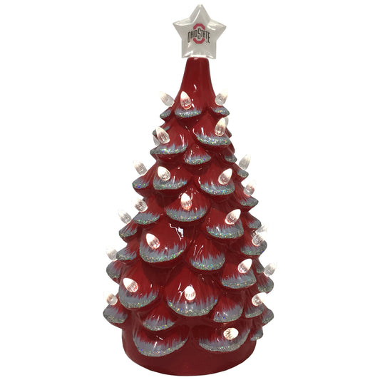 Scarlet Ohio State Buckeyes 14'' Ceramic Tree