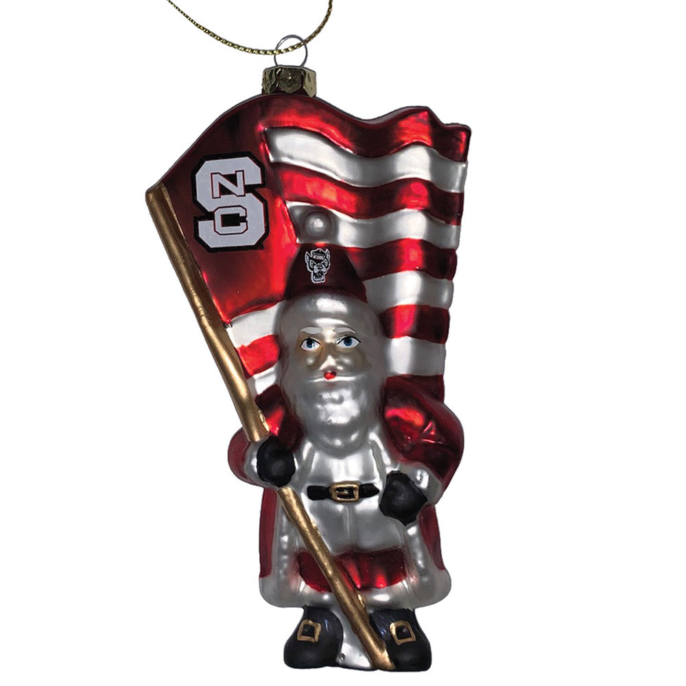 Maroon NC State Wolfpack 6'' Team Flag Santa Ornament