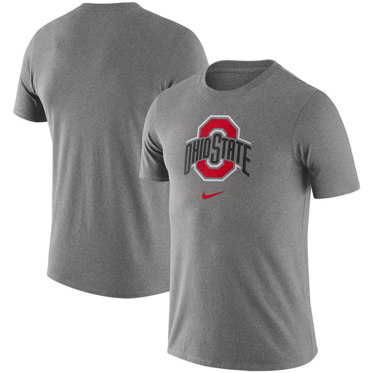 Men's Nike Heathered Gray Ohio State Buckeyes Essential Logo T-Shirt