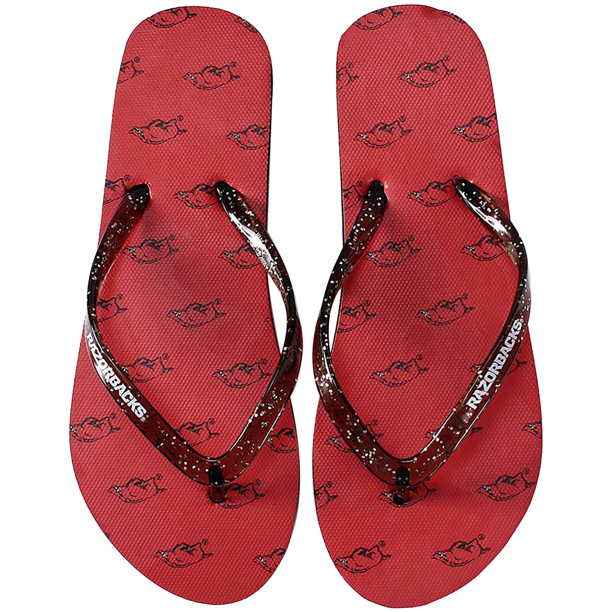 Women's FOCO Arkansas Razorbacks Glitter Flip Flops