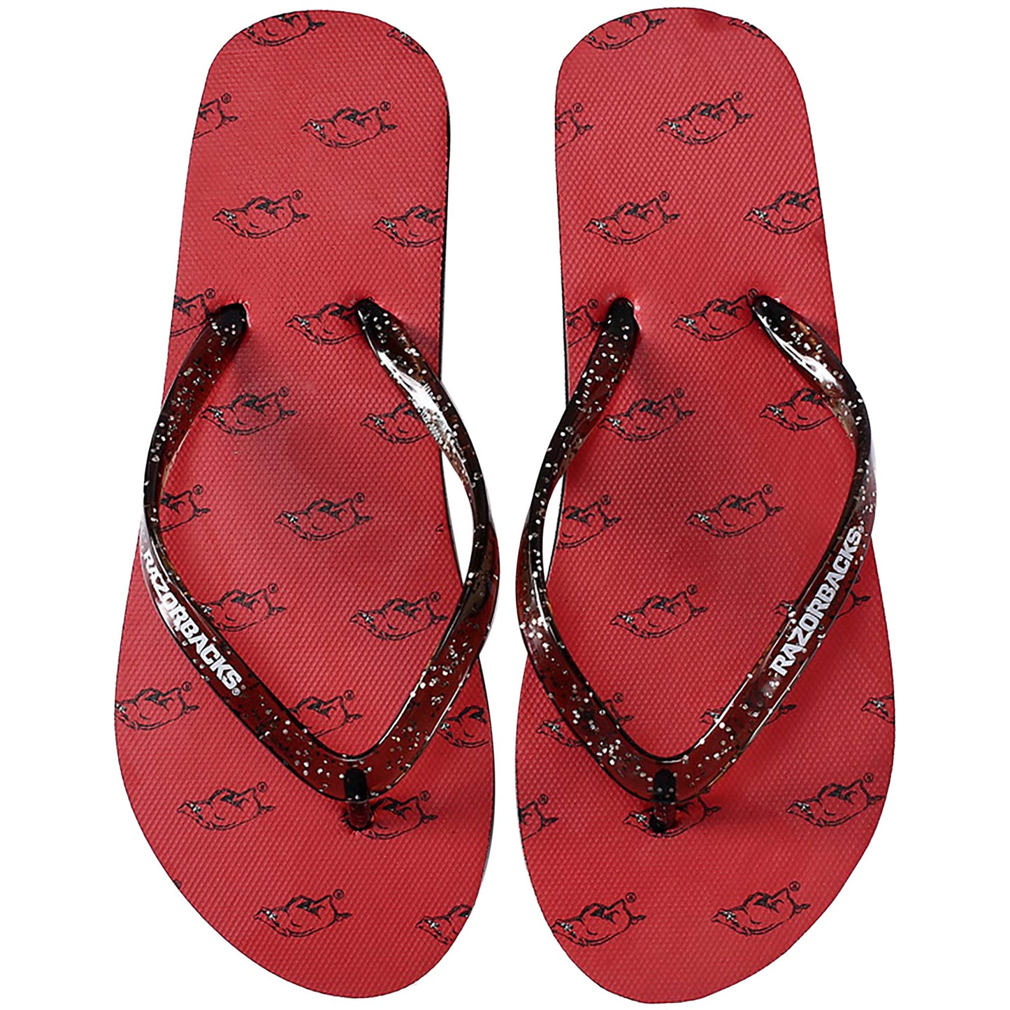 Women's FOCO Arkansas Razorbacks Glitter Flip Flops