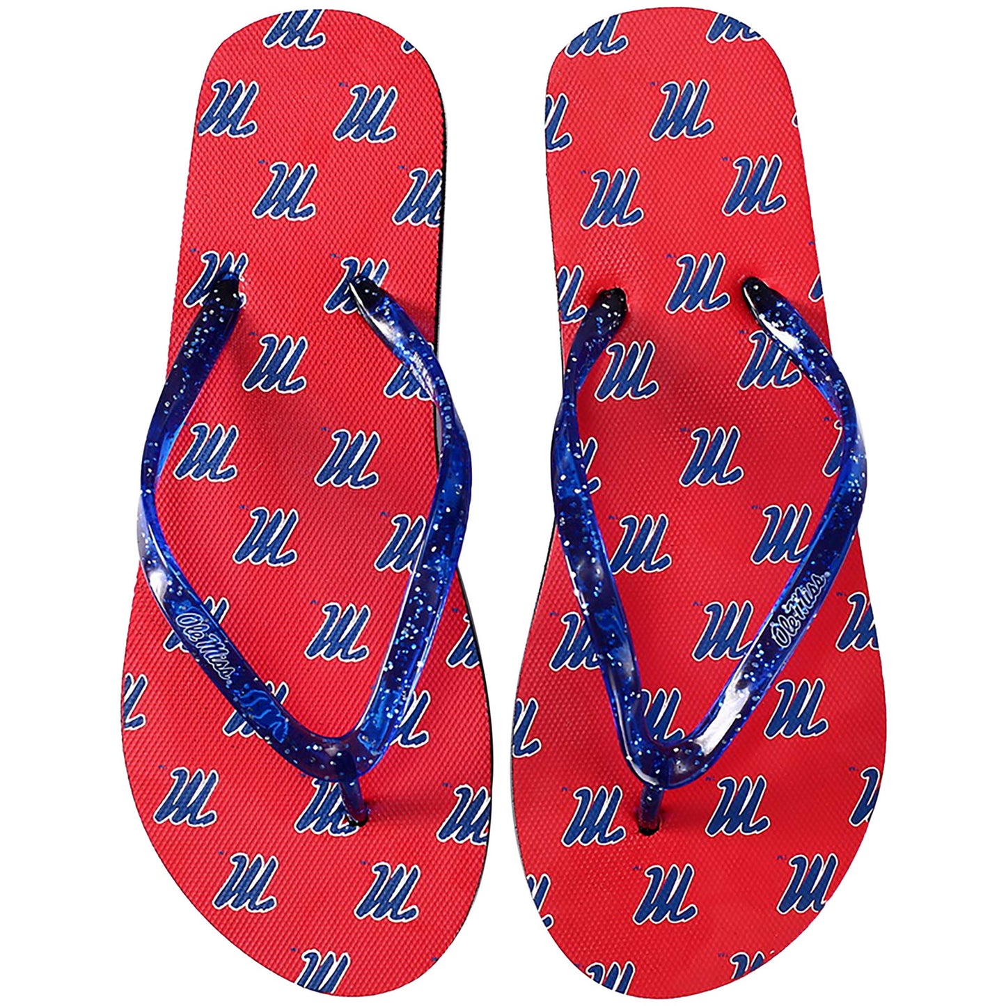 Women's FOCO Ole Miss Rebels Glitter Flip Flops
