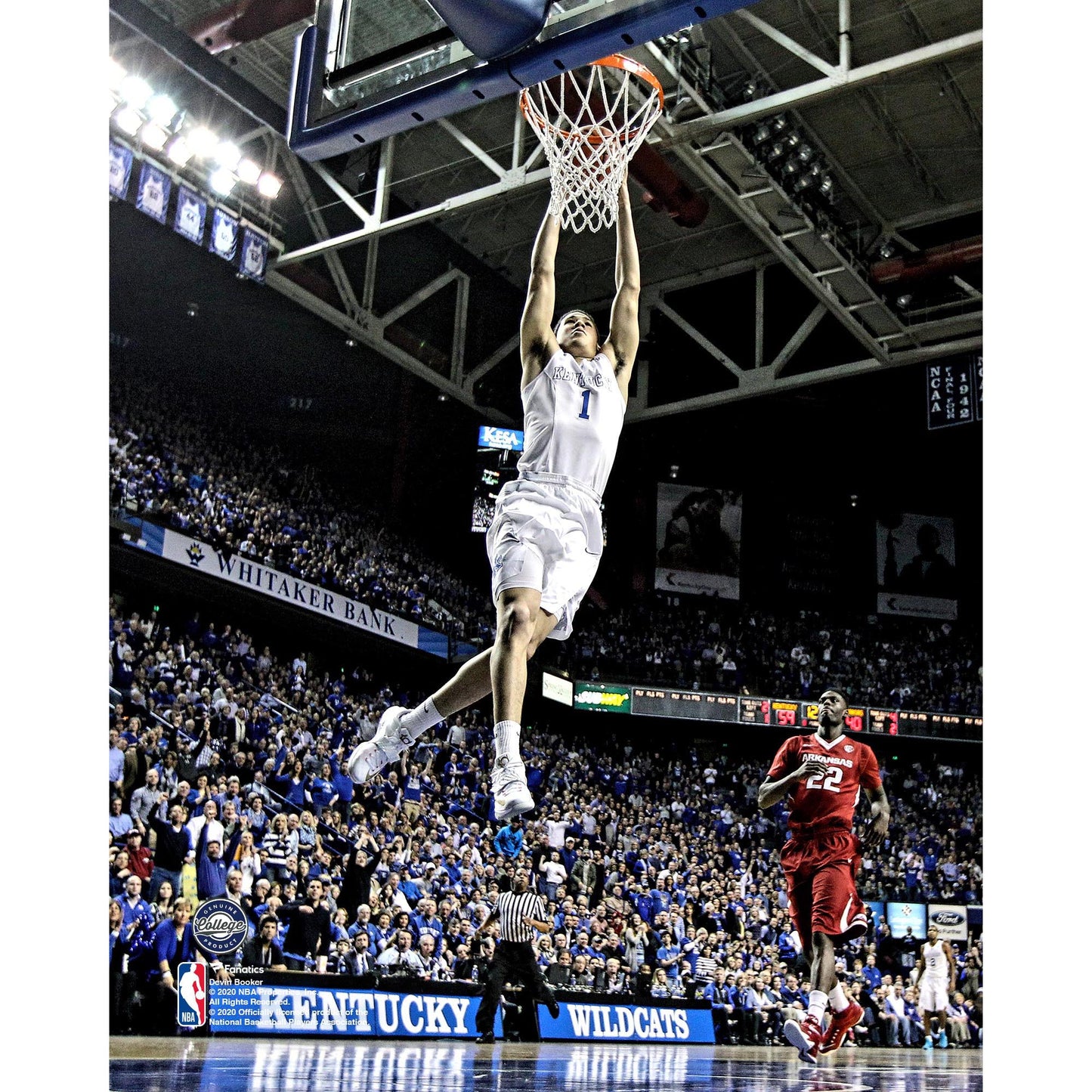 Devin Booker Kentucky Wildcats Unsigned Dunking Photograph