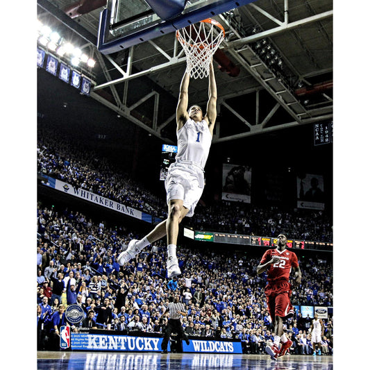 Devin Booker Kentucky Wildcats Unsigned Dunking Photograph