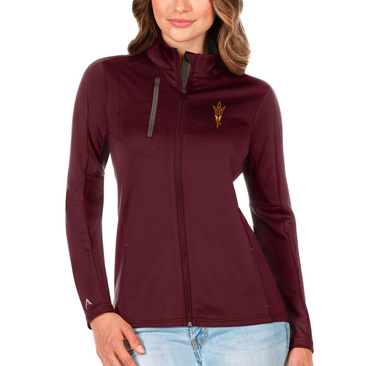 Women's Antigua Maroon/Graphite Arizona State Sun Devils Generation Full-Zip Jacket