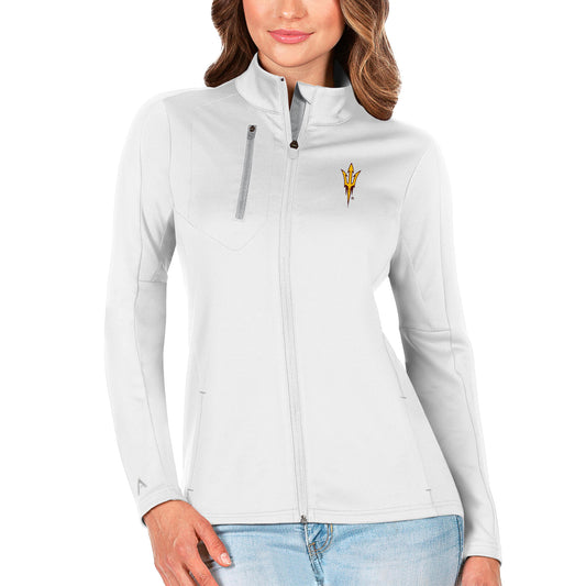 Women's Antigua White/Silver Arizona State Sun Devils Generation Full-Zip Jacket