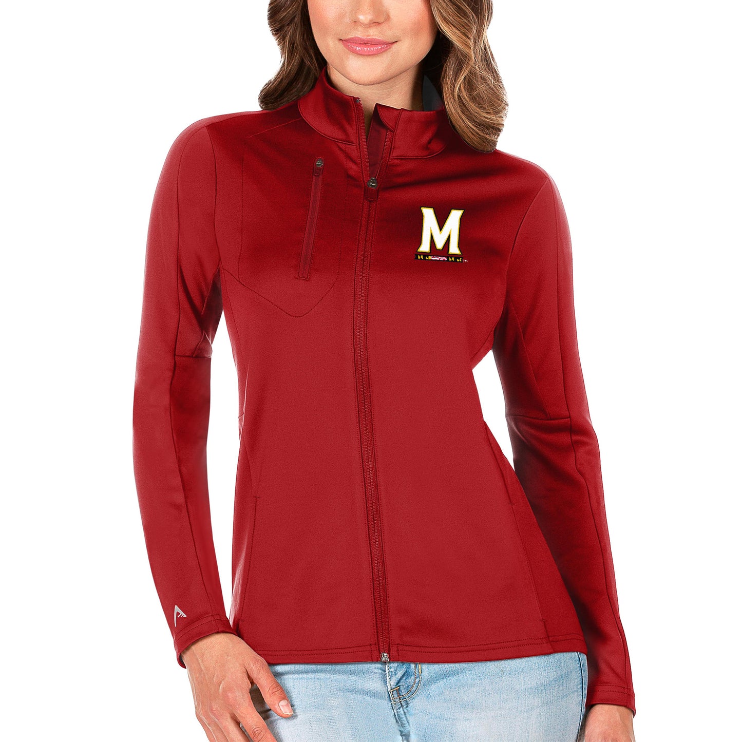 Women's Antigua Red Maryland Terrapins Generation Full-Zip Jacket