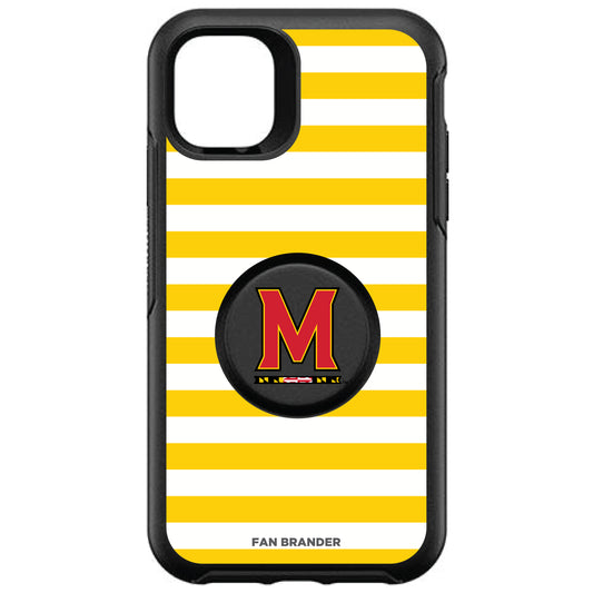 OtterBox x PopSockets Maryland Terrapins Otter + Pop Striped Symmetry iPhone Case