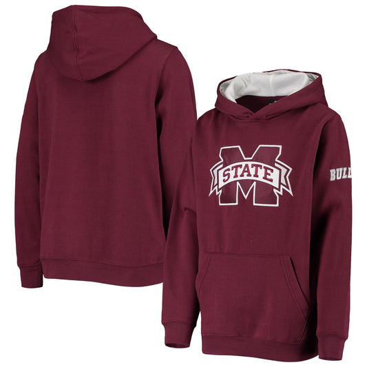 Youth Maroon Mississippi State Bulldogs Big Logo Pullover Hoodie