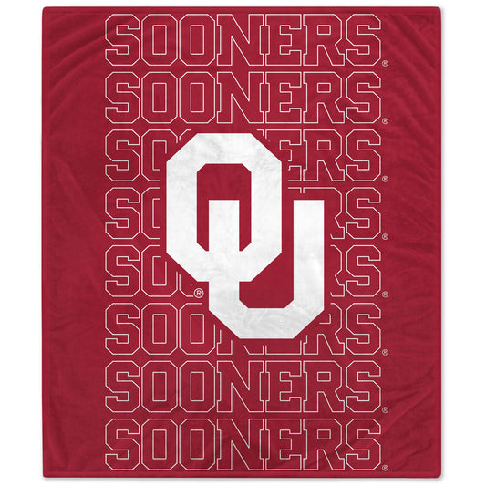 Oklahoma Sooners 60" x 70" Echo Wordmark Lightweight Blanket