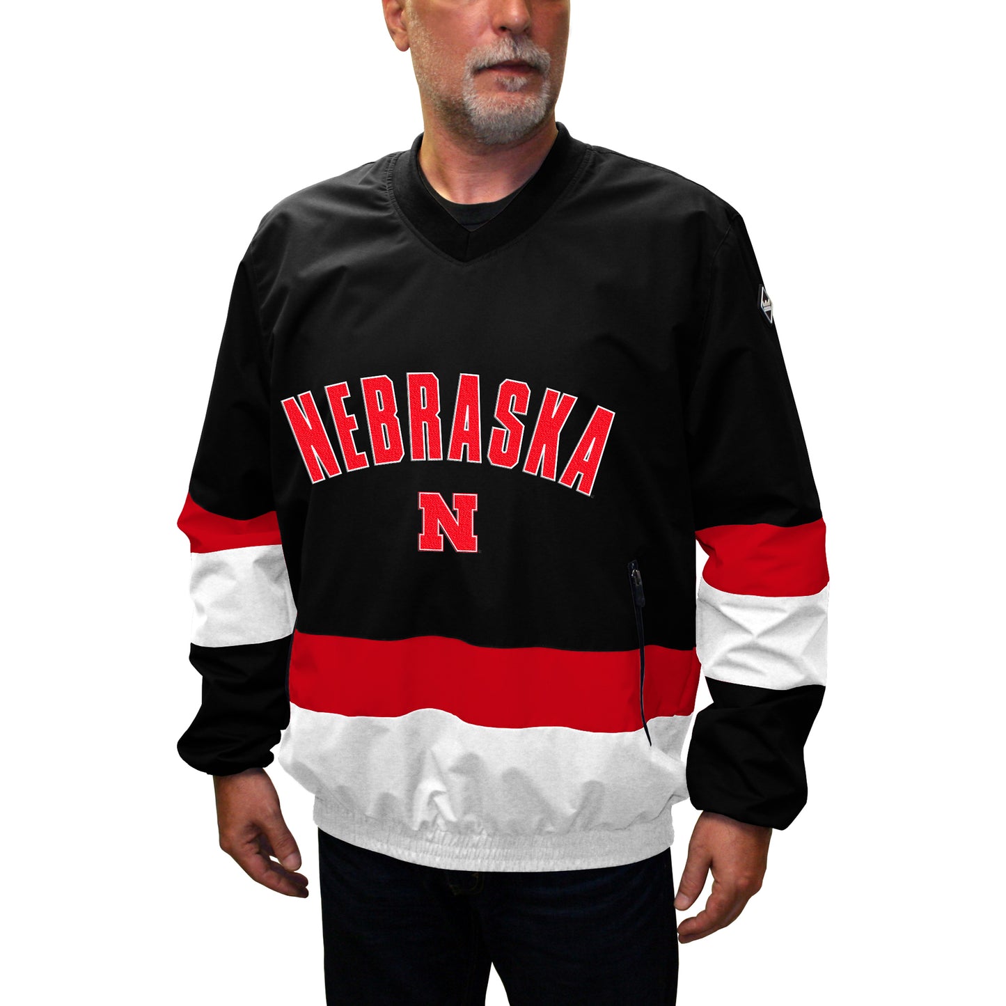 Men's Franchise Club Black Nebraska Huskers Grind Pullover Jacket