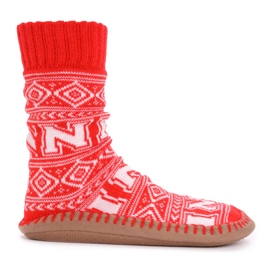 Muk Luks Scarlet Nebraska Huskers Game Day Slipper Socks