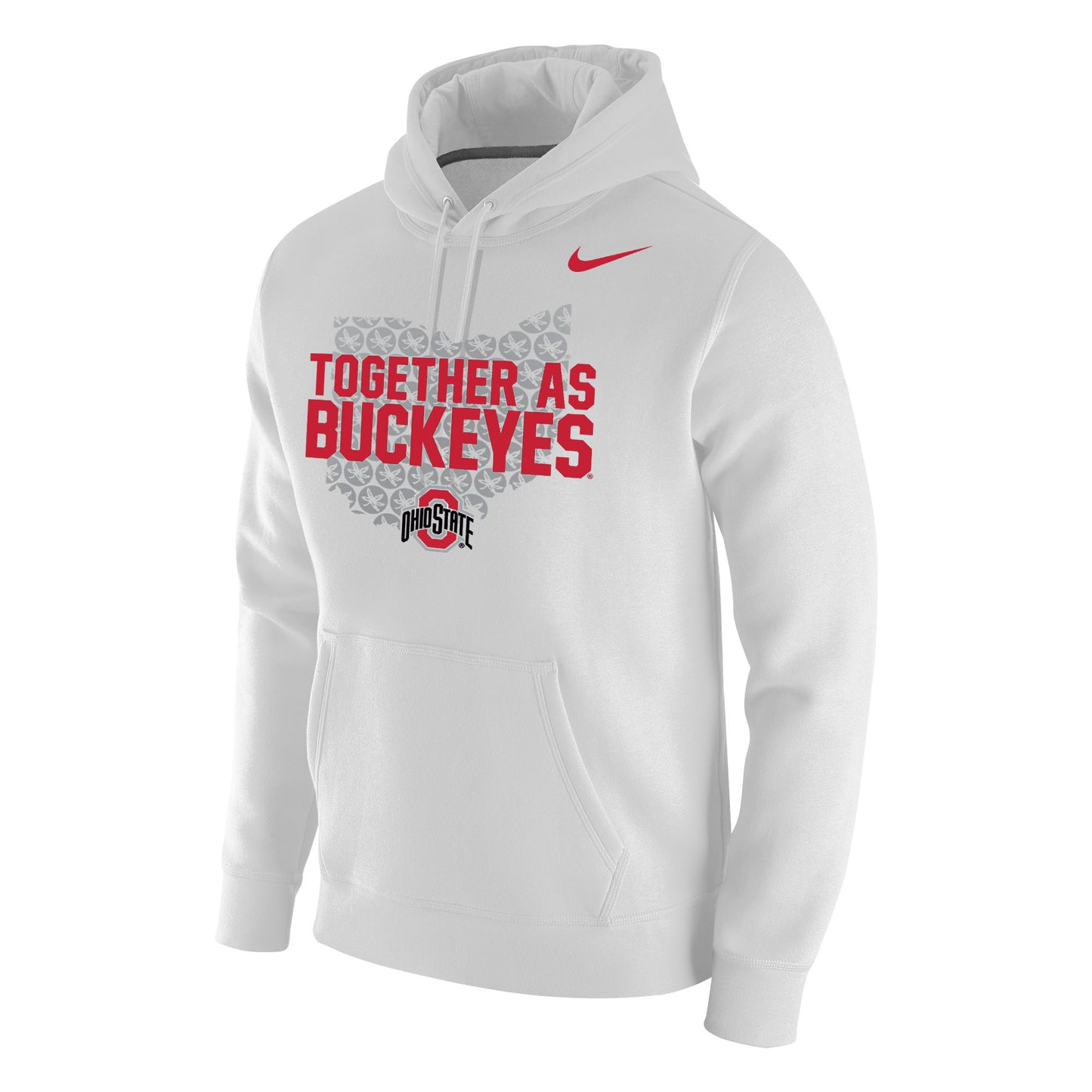 Men's Nike White Ohio State Buckeyes Together As Buckeyes Fans Fleece Pullover Hoodie