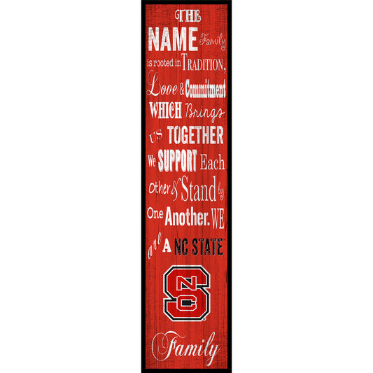 NC State Wolfpack 6'' x 24'' Personalized Family Banner Sign