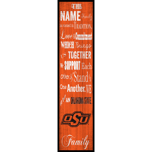 Oklahoma State Cowboys 6'' x 24'' Personalized Family Banner Sign