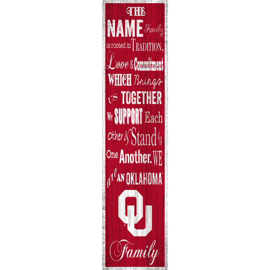 Oklahoma Sooners 6'' x 24'' Personalized Family Banner Sign
