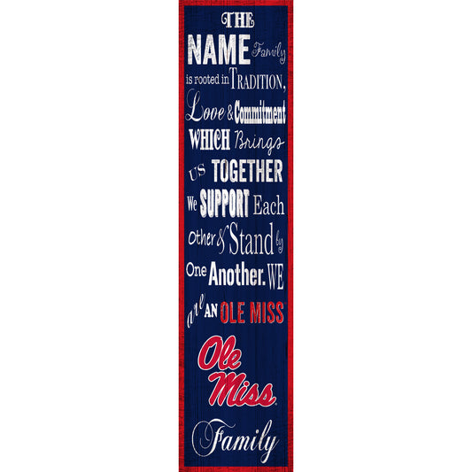 Ole Miss Rebels 6'' x 24'' Personalized Family Banner Sign