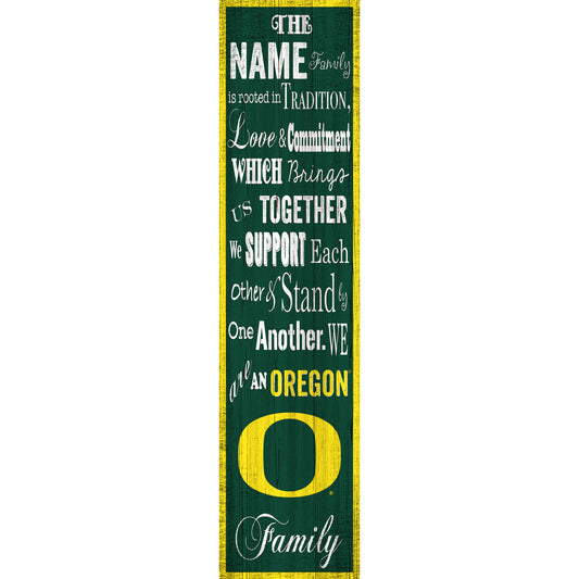 Oregon Ducks 6'' x 24'' Personalized Family Banner Sign