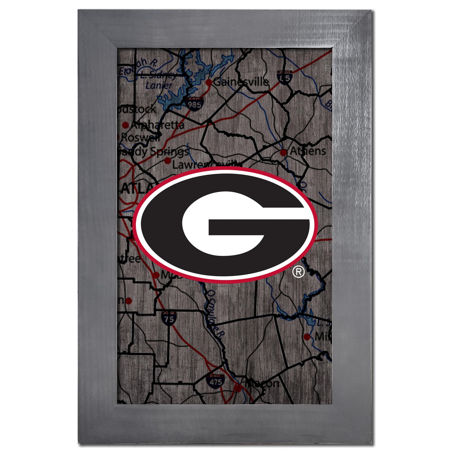 Georgia Bulldogs 11'' x 19'' Framed Team City Map Sign