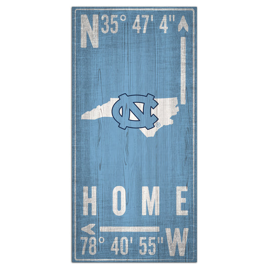 North Carolina Tar Heels 6'' x 12'' Team Coordinate Sign