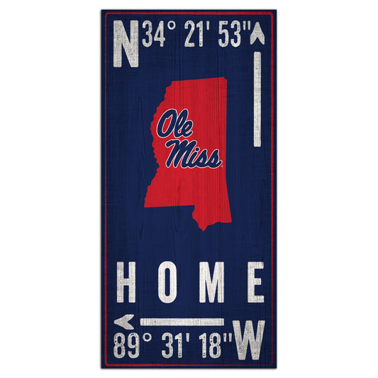 Ole Miss Rebels 6'' x 12'' Team Coordinate Sign