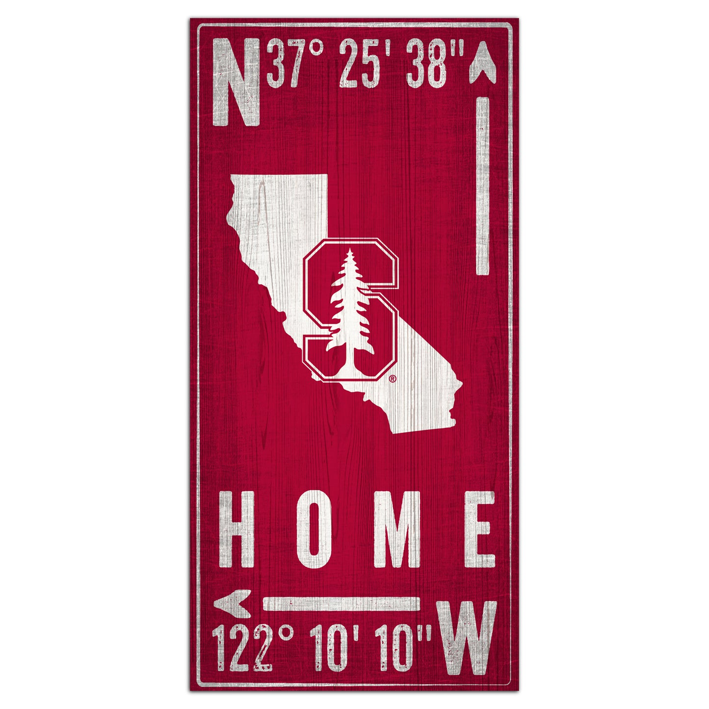 Stanford Cardinal 6'' x 12'' Team Coordinate Sign