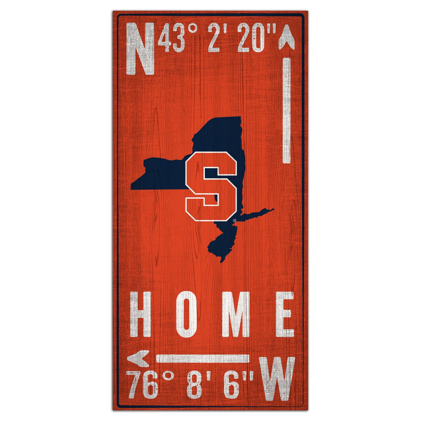 Syracuse Orange 6'' x 12'' Team Coordinate Sign