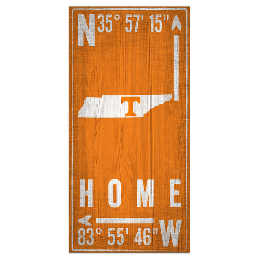 Tennessee Volunteers 6'' x 12'' Team Coordinate Sign