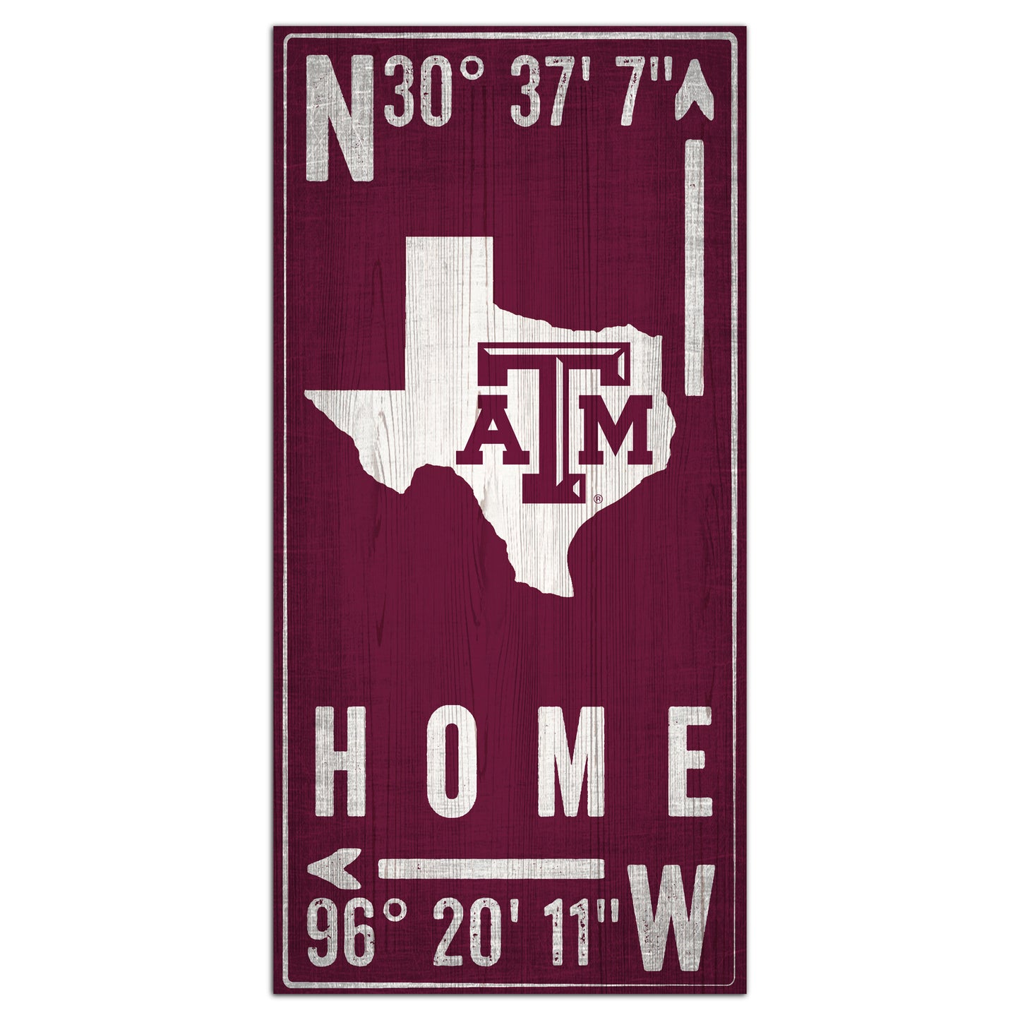 Texas A&M Aggies 6'' x 12'' Team Coordinate Sign