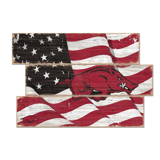 Arkansas Razorbacks 3-Plank Team Flag