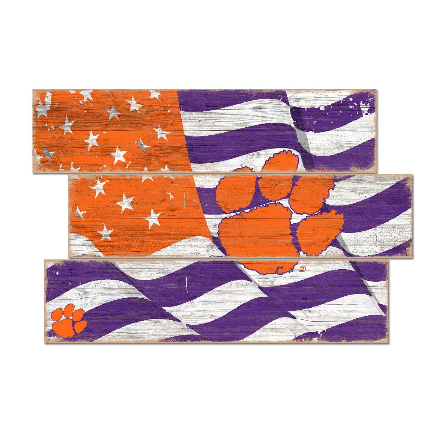 Clemson Tigers 3-Plank Team Flag