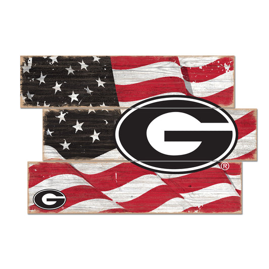 Georgia Bulldogs 3-Plank Team Flag