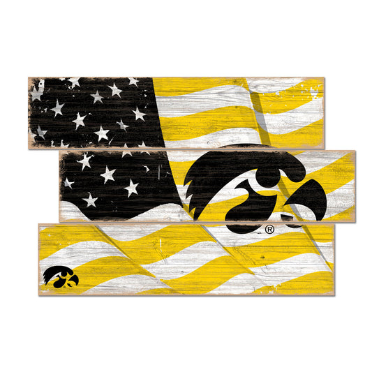 Iowa Hawkeyes 3-Plank Team Flag