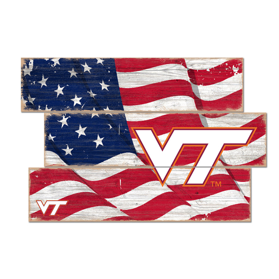 Virginia Tech Hokies 3-Plank Team Flag
