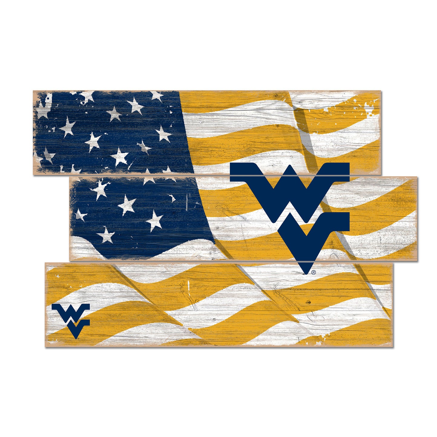 West Virginia Mountaineers 3-Plank Team Flag