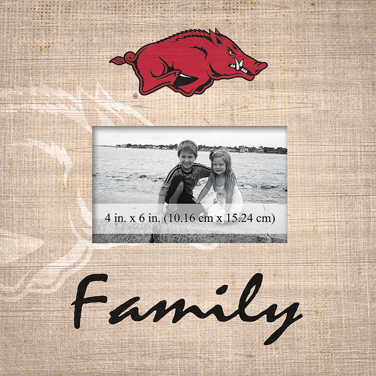 Arkansas Razorbacks 10'' x 10'' Burlap Pattern Frame