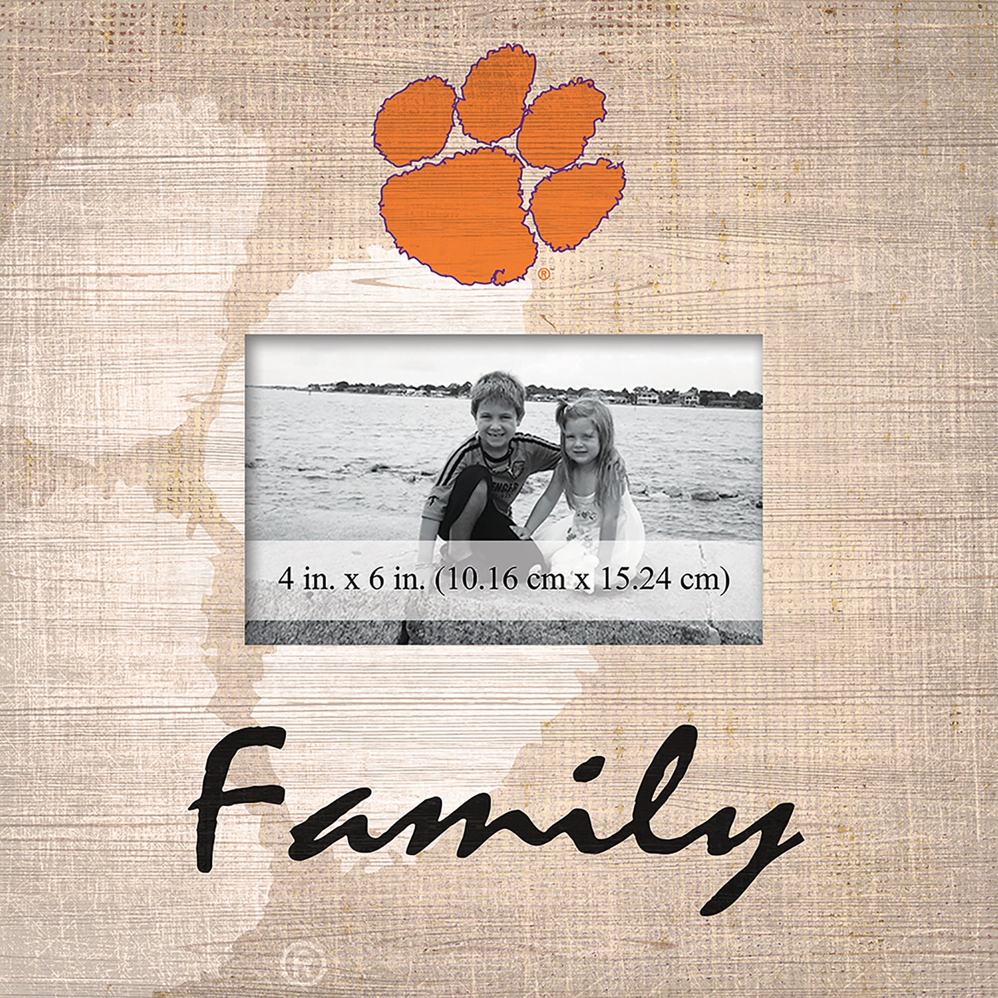 Clemson Tigers 10'' x 10'' Burlap Pattern Frame