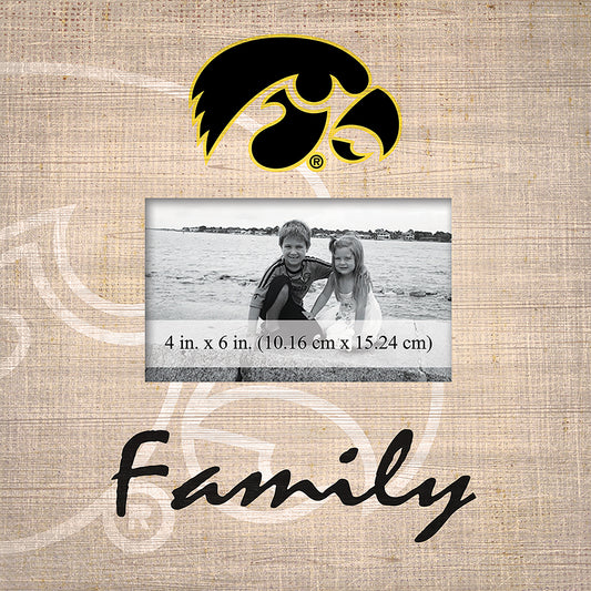 Iowa Hawkeyes 10'' x 10'' Burlap Pattern Frame