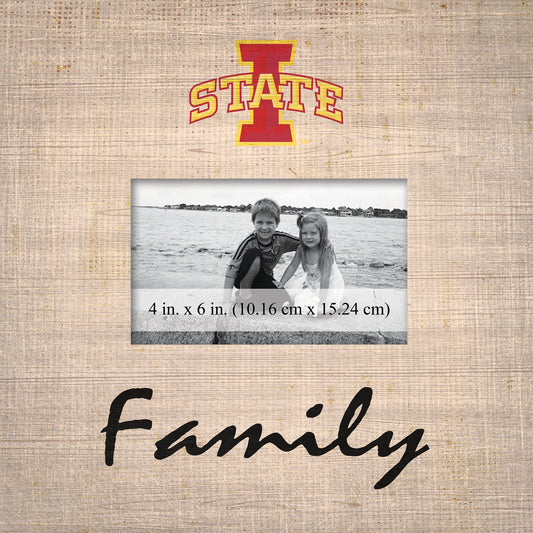 Iowa State Cyclones 10'' x 10'' Burlap Pattern Frame