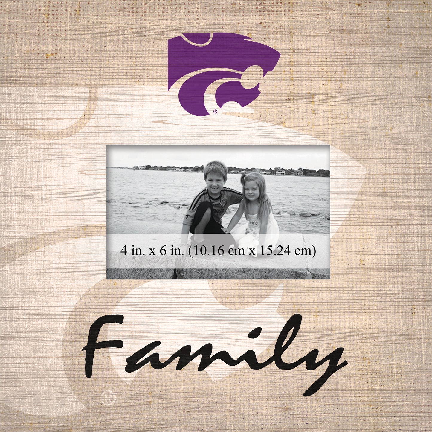 Kansas State Wildcats 10'' x 10'' Burlap Pattern Frame