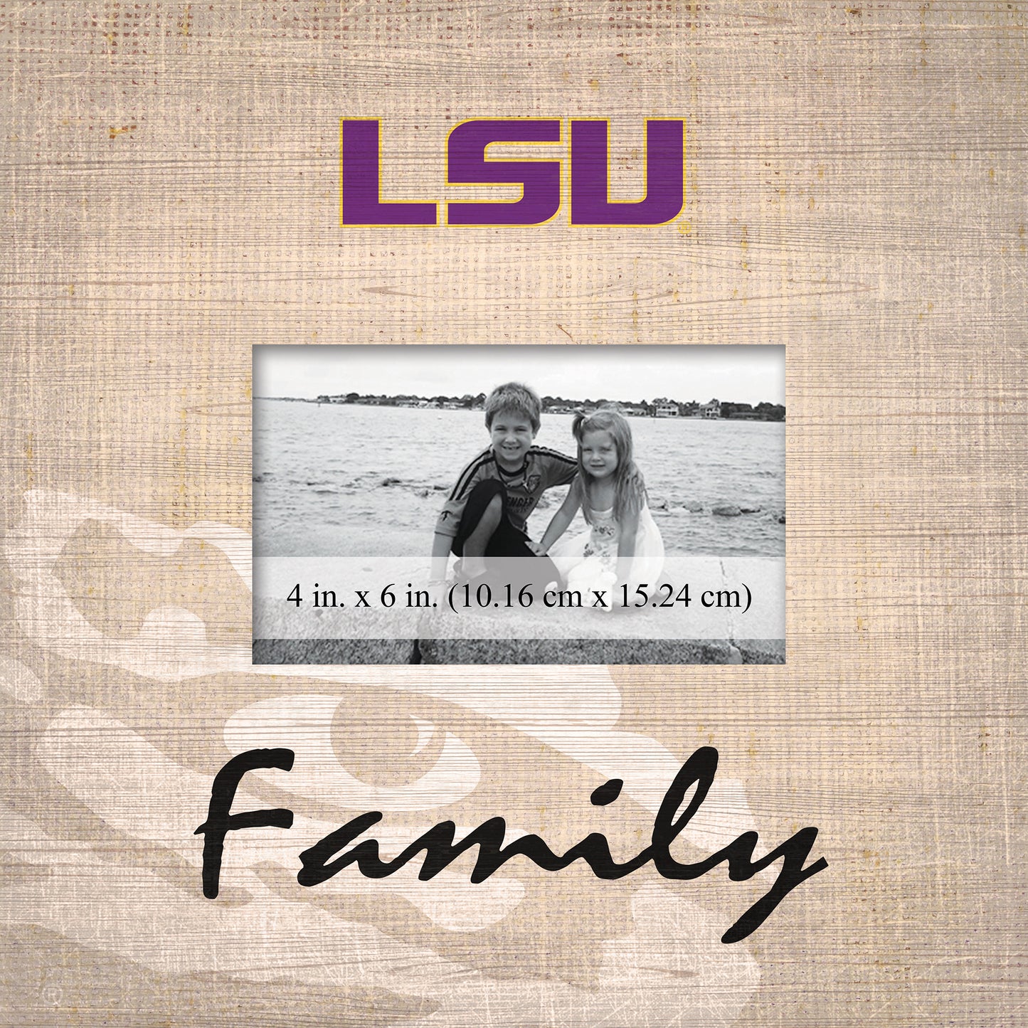 LSU Tigers 10'' x 10'' Burlap Pattern Frame